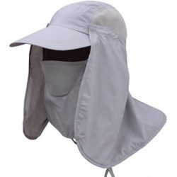 Sun Hats Outdoors Sports Sun Resistant Neck Face Wide Brim Flap Cap Hiking Fishing Hat - Light Gray - CY189QKCMEW $18.93