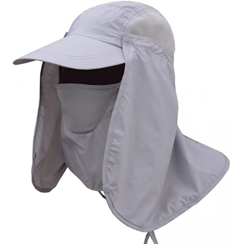 Sun Hats Outdoors Sports Sun Resistant Neck Face Wide Brim Flap Cap Hiking Fishing Hat - Light Gray - CY189QKCMEW $14.02