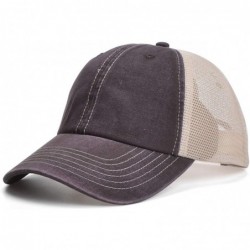 Baseball Caps Men's Vintage Mesh Trucker Hat Outdoor Sport Summer Baseball Cap - Dark Gray - CX18RQCC82S $17.36