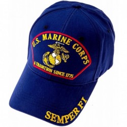 Baseball Caps U.S. Marine Semper Fi Hat Baseball Cap - Blue - CD1833WD0E9 $13.89