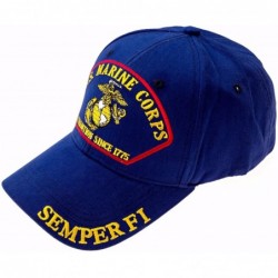 Baseball Caps U.S. Marine Semper Fi Hat Baseball Cap - Blue - CD1833WD0E9 $18.94