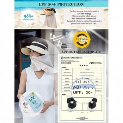 Sun Hats Womens Rollup Straw Visor Sun Hat Large Brim Beach Hat UPF 50+ - Beige89044 - CM18NAS5094 $36.64