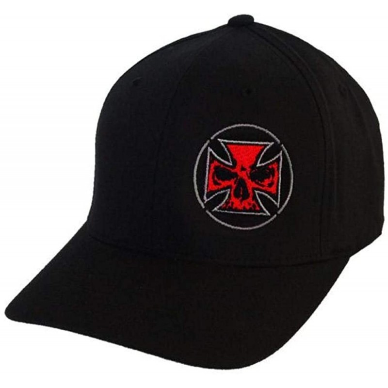 Baseball Caps New Black Flexfit Never Fade Fitted Hat - Red Stitch Cross - C618TI30SIY $50.21