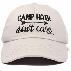 Baseball Caps Camp Hair Don't Care Hat Dad Cap 100% Cotton Lightweight - Beige - CM18S8Z76DW $25.24