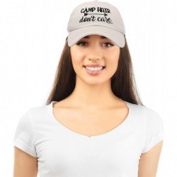 Baseball Caps Camp Hair Don't Care Hat Dad Cap 100% Cotton Lightweight - Beige - CM18S8Z76DW $25.55
