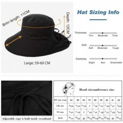 Bucket Hats Large Head Women Packable Wide Brim SPF Sun Hat Bucket Travel Summer Chin Strap 58-60cm - Beige_1005 - CX18SR7HCH...