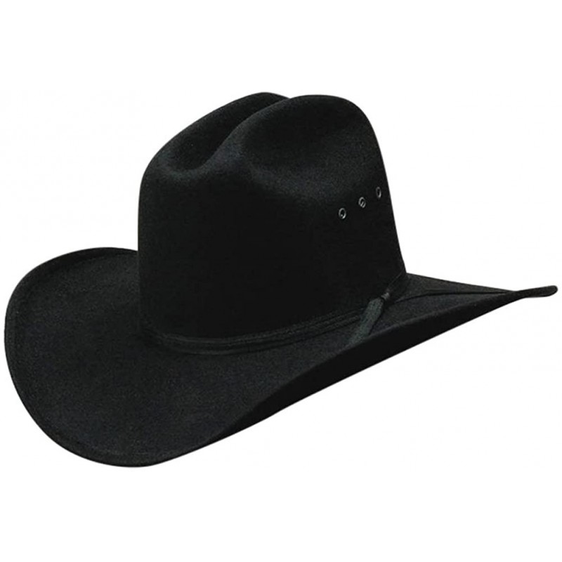 Cowboy Hats All Black Faux Felt Cowboy Hat with Black Band - CY11K0GZEOX $96.69