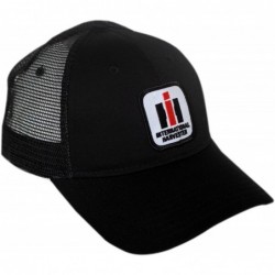 Baseball Caps International Harvester IH Logo Hat- Black mesh - C512CDFDGWP $38.38