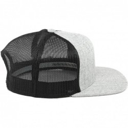 Baseball Caps 'The Patriot' Leather Patch Hat Flat Trucker - One Size Fits All - Heather Grey/Black - CQ18IGR4LS4 $49.70