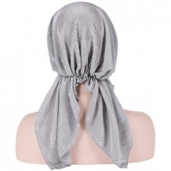 Skullies & Beanies Women India Muslim Stretch Turban Hat Cotton Hair Loss Head Scarf Wrap Long Tail Tailband Cap Summer (Red)...