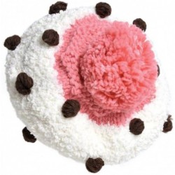 Skullies & Beanies Women Girl Dotted Fluffy Knit Cute Beanie Crochet Rib Pom Pom Hat Cap Warm FFH003BEI Beige - White & Pink ...