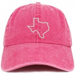 Baseball Caps Texas State Outline Embroidered Washed Cotton Adjustable Cap - Fuchsia - C118SW8NN9X $34.92
