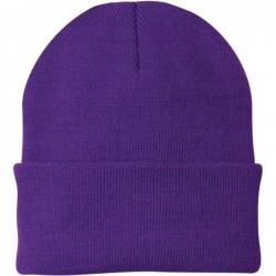 Skullies & Beanies Mens Womens Adult Pull On Knit Beanie Hat Cap for Outdoor Winter Sports - Purple - CX12NBVI1EM $19.55