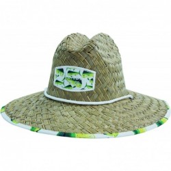 Sun Hats Men's Straw Hat with Fabric Pattern Print Lifeguard Hat- Beach- Gardening- Pool- and Outdoors - Dolphin Straw Hat - ...