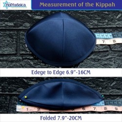Skullies & Beanies Pack of 10-Pcs - Hq 20cm Dark Blue Satin Kippah for Men & Boys- Yamaka Hat from Israel - Kippot Bulk. - CG...