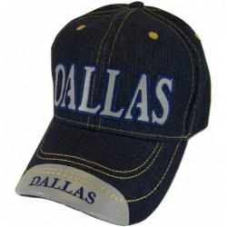 Baseball Caps Dallas Adult Size Denim Adjustable Baseball Cap - Navy - CB18QRA5GHQ $22.94