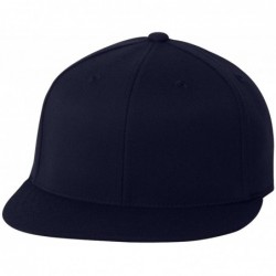 Baseball Caps Premium Flatbill Cap - Fitted 6210 - Dark Navy - C911NZP33GH $21.86