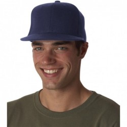 Baseball Caps Premium Flatbill Cap - Fitted 6210 - Dark Navy - C911NZP33GH $32.57
