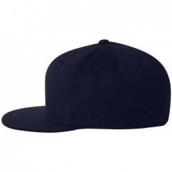 Baseball Caps Premium Flatbill Cap - Fitted 6210 - Dark Navy - C911NZP33GH $32.57