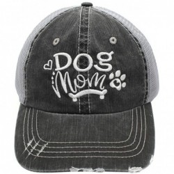 Baseball Caps Embroidered Dog Mom Women's Trucker Hats & Caps - White - C218QEU36C8 $23.71