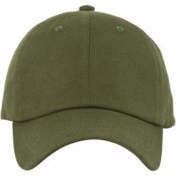 Baseball Caps Unstructured Adjustable Dad Hat w/Buckle - Olive - CU18E9I7S8A $19.43