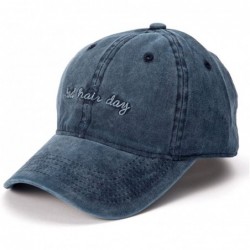 Baseball Caps Denim Baseball Cap Hat Adjutable Plain Cap for Women with Bad Hair Day Printing - Navy - CC18655MT30 $21.39
