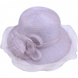 Sun Hats Women's Summer Sun Hat Foldable Floppy Organza Wide Brim Bucket Hat Straw Hat - Beige - C318DAZH39C $33.94