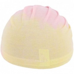 Skullies & Beanies Women Tie-Dye Headband Hat Cotton Softening Chemotherapy Cap Sleeping Cap Hair Loss Headwrap - Pink & Beig...