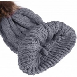 Skullies & Beanies 2PCS Parent-Child Hat Winter Warmer Baby Hat/Women Pom Pom Beanie- Mother & Baby Knit Skull Cap - Single G...