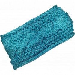 Cold Weather Headbands Womens Rib Stitch Cable Knit Circle Headband/Warmer (One Size) - Teal - CA12NB7MYT2 $17.80