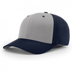 Baseball Caps 185 Twill R-Flex Blank Baseball Cap FIT HAT - Grey/Navy - CP1873NQ5EW $15.93
