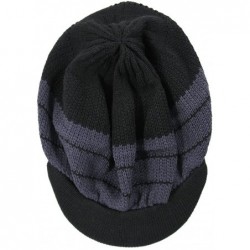 Skullies & Beanies Knit Cotton Beanie Visor - Black/Gray - CG11WJULHTJ $25.66