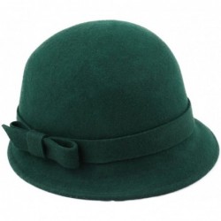 Fedoras Women's Cloche Wool Felt Cloche Hat - Vert - CS187N8ASC5 $62.09