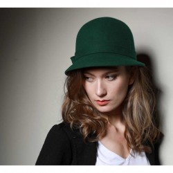 Fedoras Women's Cloche Wool Felt Cloche Hat - Vert - CS187N8ASC5 $69.45