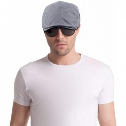 Newsboy Caps Newsboys Caps for Men-Beret Leather Hat Gatsby Flat Hats Ivy Driving Cap - Grey - CF1880R2DG9 $20.14