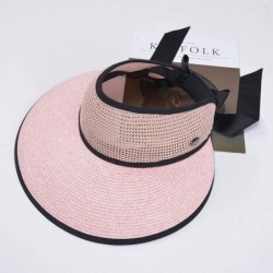 Sun Hats Straw Hats Sun Hats Beach Hats for Women New Trend Summer UPF 50+ UV Wide Brim Summer Travel Hat - Pink - C21962Y9ZS...