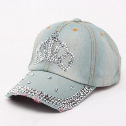 Baseball Caps Full Diamond Crown Flat Snapback Hat Hip-Hop Baseball Cap for Girls Womens - C112G5OY6W9 $12.81