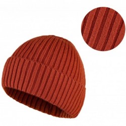 Skullies & Beanies Beanie Hat for Men Women Knit Slouchy Skull Cap Winter Unisex Rolled Up Hats - Orange Red - C7193ZSOEKS $2...