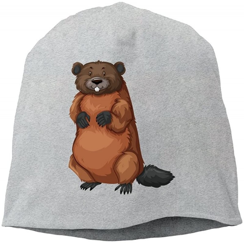 Skullies & Beanies Headscarf Lifelike Groundhog Hip-Hop Knitted Hat for Mens Womens Fashion Beanie Cap - Ash - C618IEZES8H $3...