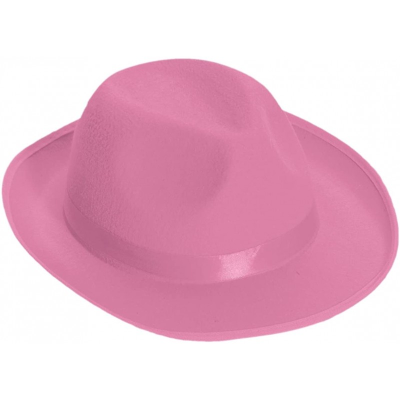 Fedoras Men's Deluxe Adult Fedora Hat - Pink - CP118N761PR $49.85