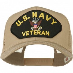 Baseball Caps US Navy Veteran Military Patch Mesh Back Cap - Khaki - CU11MJ3QXK9 $25.43