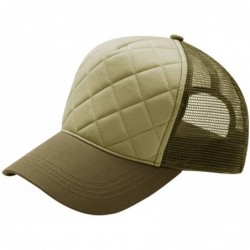 Baseball Caps Men's Argyle Pattern Fashion Quilted Mesh Trucker Adjustable Cap - Putty Olive - CP11XD86GYR $18.48