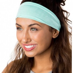 Headbands Adjustable & Stretchy Crushed Xflex Wide Headbands for Women Girls & Teens - Crushed Mint - CK12OHZFZSV $25.39
