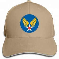 Baseball Caps US Army Air Corps Hap Arnold Wings Adjustable Hat Baseball Cap Sandwich Cap - Natural - CV18TUCXTO9 $26.78