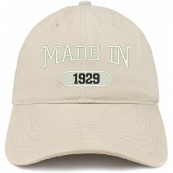 Baseball Caps Made in 1929 Embroidered 91st Birthday Brushed Cotton Cap - Stone - CS18C9HHHX4 $38.27