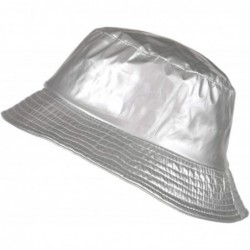Rain Hats Waterproof Wax Style Bucket Rain Hat - 05-silver - CN12H1F99G9 $34.40