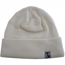 Skullies & Beanies Watch Hat - Comfortable Soft-Feel Watch Cap with Cuff - Hat Only - One Size - White - C718O3ASNO6 $29.27