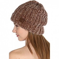 Skullies & Beanies Hand Knit Beanie Cap for Women- Soft Handmade Handknit Thick Cable Hat - Taupe 15 - CG18QQQAI7A $23.13