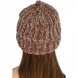 Skullies & Beanies Hand Knit Beanie Cap for Women- Soft Handmade Handknit Thick Cable Hat - Taupe 15 - CG18QQQAI7A $26.83