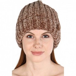 Skullies & Beanies Hand Knit Beanie Cap for Women- Soft Handmade Handknit Thick Cable Hat - Taupe 15 - CG18QQQAI7A $26.83